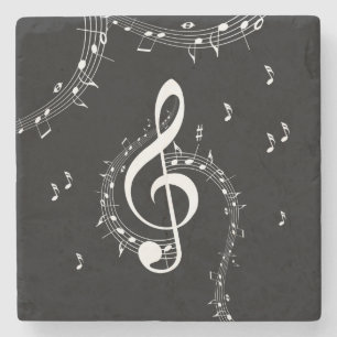 Climate G Clef Music Black Stenen Onderzetter