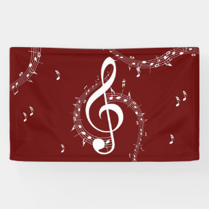Climatische G-sleutel Muziek Rood Spandoek