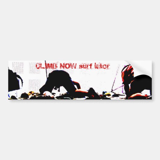 CLIMB NU surf later Bumpersticker (Voorkant)