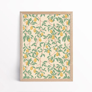Climbing Lemon Tree Chinoiserie Poster Wall Art