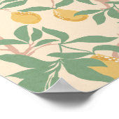 Climbing Lemon Tree Chinoiserie Poster Wall Art (Coin)