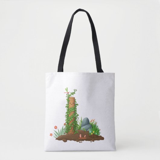 Climbing Plant Totem Tote Bag with Sunny Pun Back (Devant)