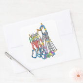 Climbing rack or quickdraws and wires vierkante sticker (Envelop)