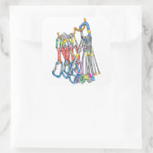 Climbing rack or quickdraws and wires vierkante sticker (Tas)