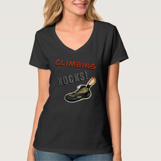 Climbing Rocks  Cute play on words T-shirt (Voorkant)
