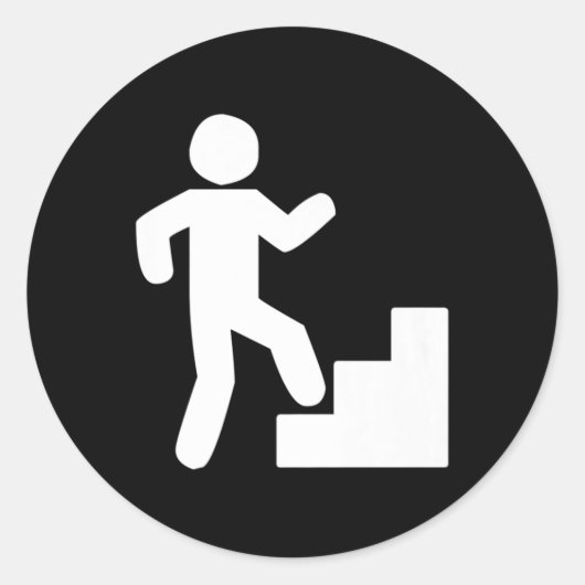 Climbing Stairs Tribute Workout Ronde Sticker (Voorkant)
