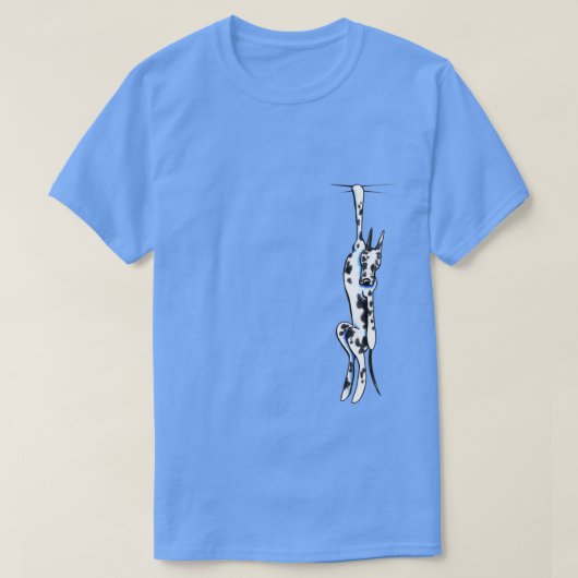 Clingy Harlequin Great Dane T-shirt (Design voorkant)