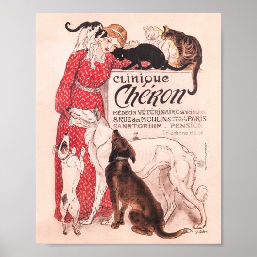 Clinique Cheron  Dog Cat Steinlen Poster (Voorkant)