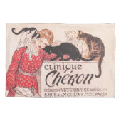 Clinique Cheron  Dog Cat Steinlen Poster Kussensloop (Achterkant)