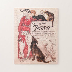 Clinique Cheron  Dog Cat Steinlen Poster Legpuzzel