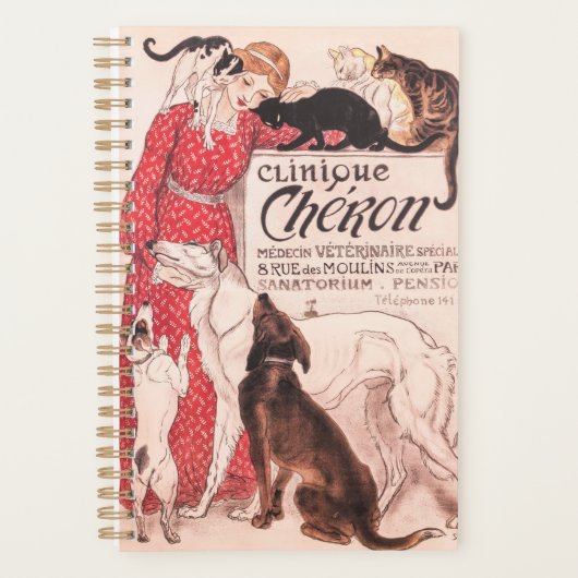 Clinique Cheron Dog Cat Steinlen Poster Planner (Voorkant)