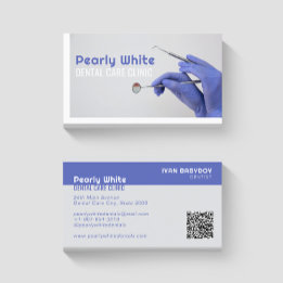 Clinique de soins dentaires Carte de visite blanc