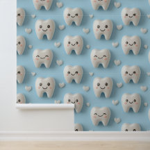 Clinique dentaire Décor Mur Blanc Souriant Visage 