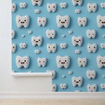 Clinique dentaire Décor Mur Blanc Souriant Visage 