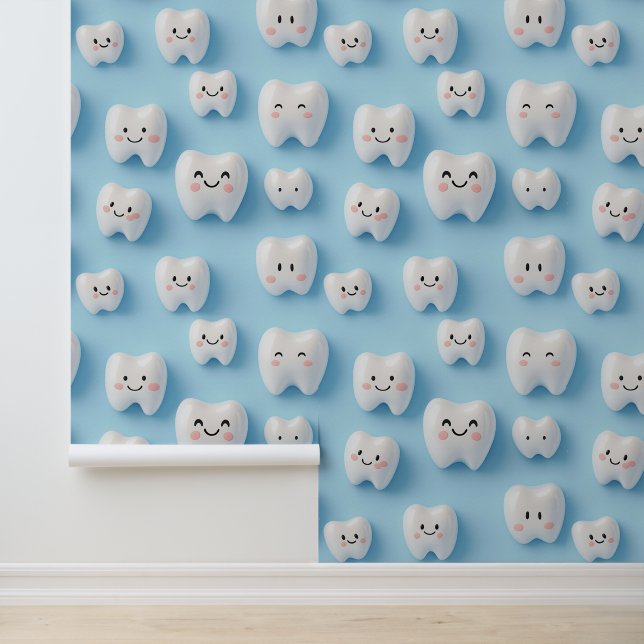 Clinique dentaire Décor Mur Blanc Souriant Visage  (Application)