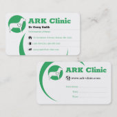 Clinique vétérinaire | Info Carte de rendez-vous (Devant / Derrière)