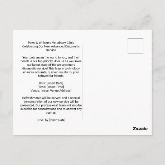 Clinique vétérinaire Invitation de chat de chien à (Dos)