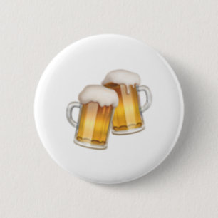 Clinking Beer Mokken - Emoji Ronde Button 5,7 Cm