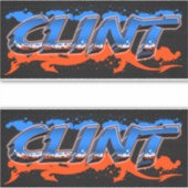 Clint prénom nom graffiti autocollant sticker (Devant)
