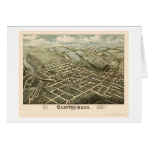 Clinton, carte panoramique de mA - 1876