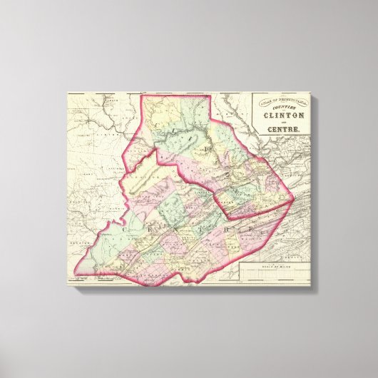 Clinton, centrumgraafschappen canvas afdruk (Voorkant)