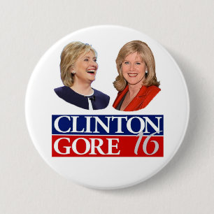 Clinton/Gore 16 Ronde Button 7,6 Cm