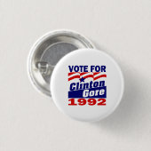 Clinton/Gore 1992 Ronde Button 3,2 Cm (Voorkant /achterkant)