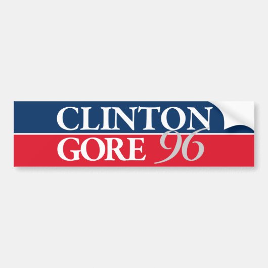 Clinton Gore 1996 Clinton 96 Bumpersticker (Voorkant)