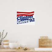 Clinton Gore 92 retro politiek Poster (Keuken)