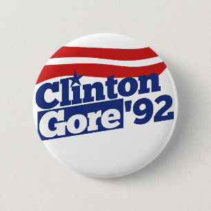 Clinton Gore 92 retro politiek Ronde Button 5,7 Cm