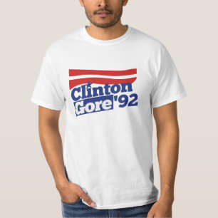 Clinton Gore 92 retro politiek T-shirt