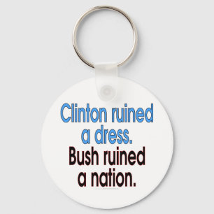 Clinton heeft een jurk geruïneerd. Struik heeft ee Sleutelhanger