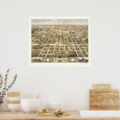 Clinton, IL Panorama - 1869 Poster (Keuken)