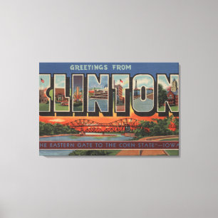 Clinton, IowaLarge Letter ScenesClinton, IA Canvas Afdruk