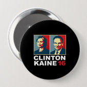 Clinton Kaine 16 - Posterized — Ronde Button 4,0 Cm (Voorkant /achterkant)