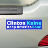 Clinton/Kaine: Keep America Sane Bumpersticker (Op auto)