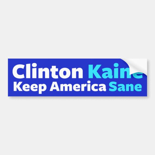 Clinton/Kaine: Keep America Sane Bumpersticker (Voorkant)
