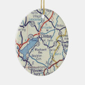 Clinton MA Map Keramisch Ornament (Rechts)