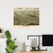 Clinton, MA Panoramic Map - 1876 Poster (Thuiskantoor)