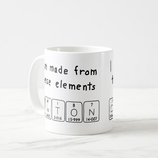 Clinton périodique nom de table mug (Devant gauche)