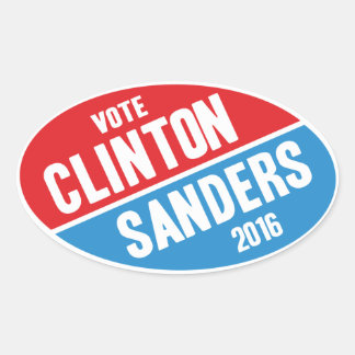 Clinton Sanders Bumpersticker Ovale Sticker