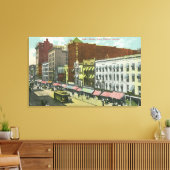 Clinton Street Uitzicht van Main Street Canvas Afdruk (Insitu (Woonkamer))