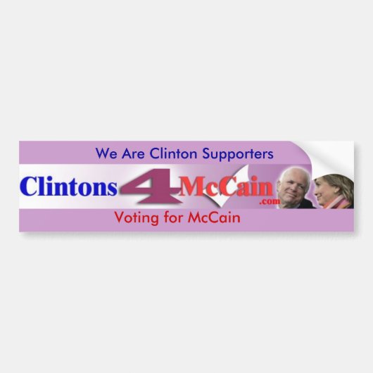 Clintons4McCain-Bumpersticker Bumpersticker (Voorkant)