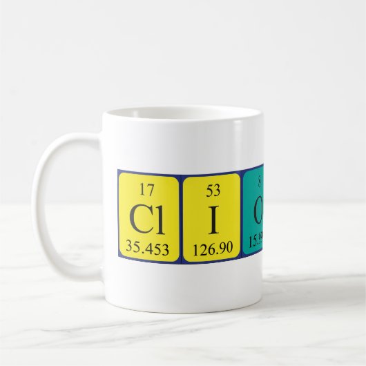 Cliodhna nom de table périodique mug (Gauche)