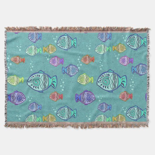 Clip Art Fish Pattern + jouw ideeën Deken (Voorkant)