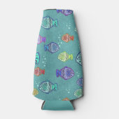 Clip Art Fish Pattern + jouw ideeën Flesjeskoeler (Voorkant)