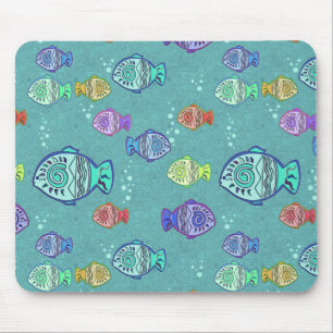 Clip Art Fish Pattern + jouw ideeën Muismat