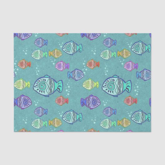 Clip Art Fish Pattern + jouw ideeën Tissuepapier (Voorkant)
