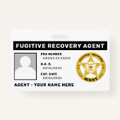 CLIP DE BADGE DE L'AGENT DE RÉCUPÉRATION FUGITIVE (Dos)