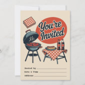 Clipart de BBQ d'été rétro – Invitation de fête de (Devant)